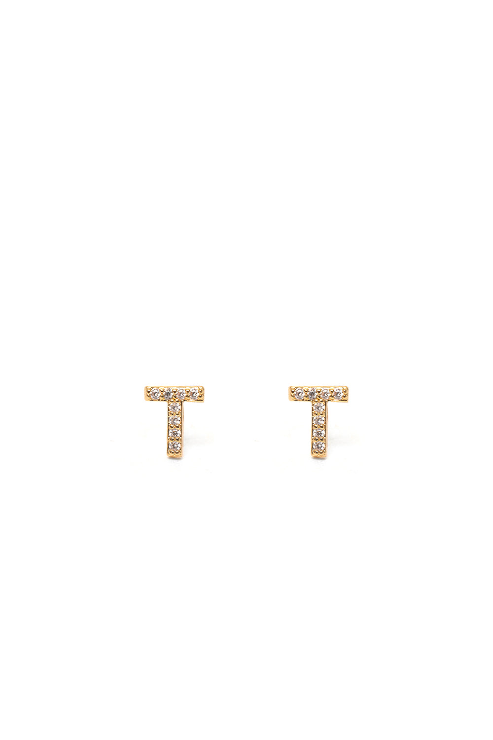 Nalí CRYSTAL STUD EARRINGS LETTER GOLD + LETTERS Shopping Online