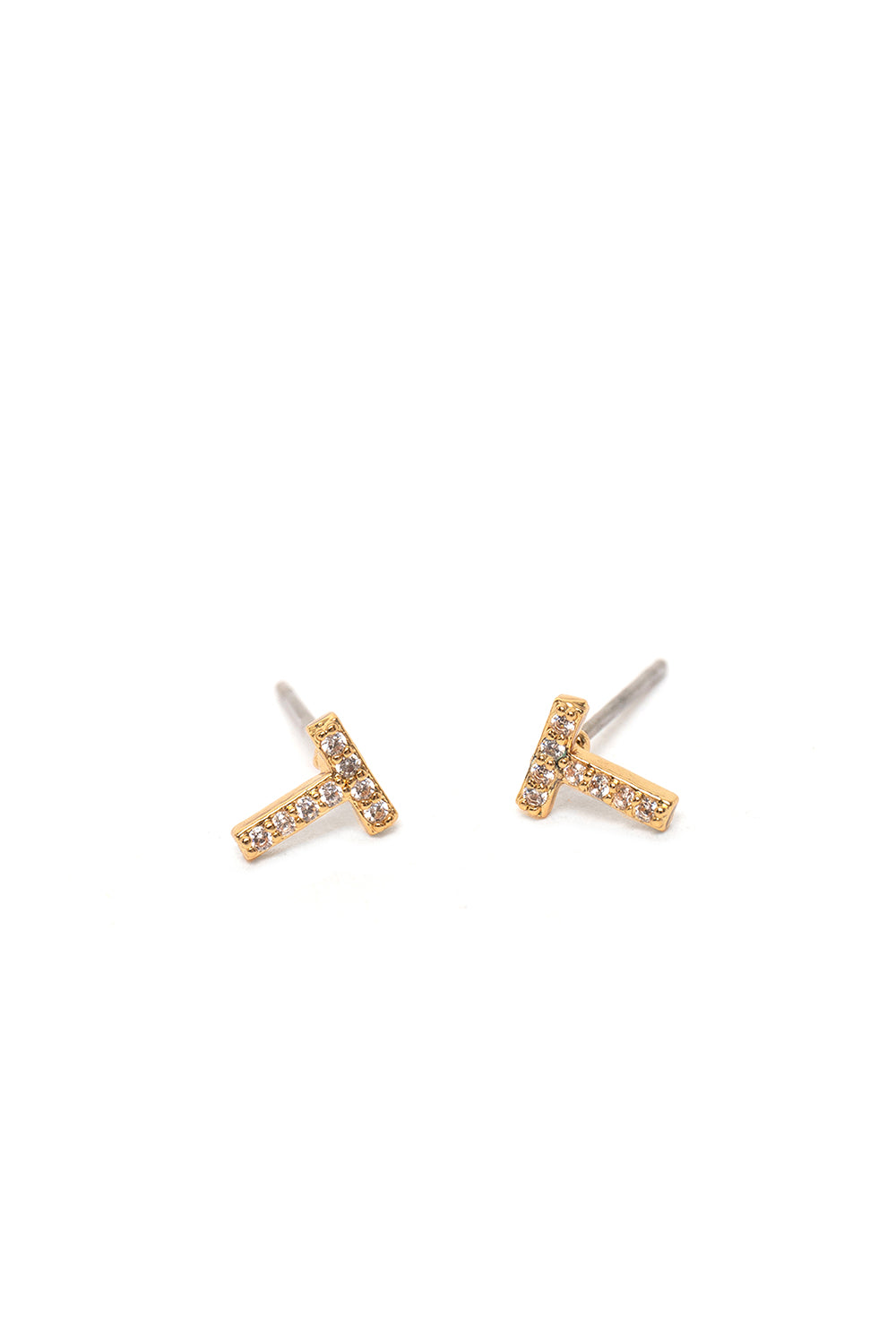 Nalí CRYSTAL STUD EARRINGS LETTER GOLD + LETTERS Shopping Online