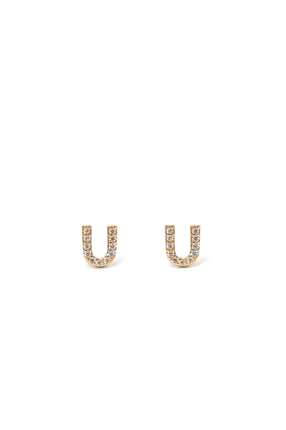 Nalí CRYSTAL STUD EARRINGS LETTER GOLD + LETTERS Shopping Online