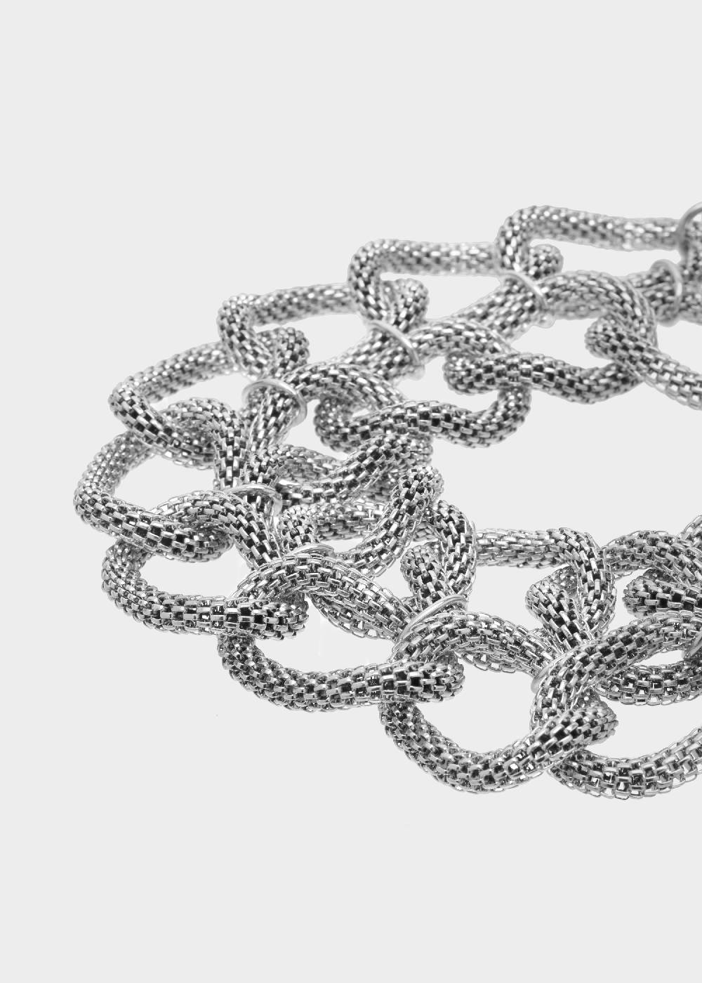 Nalí DIDI STAIN. STEEL DOUBLE CHAIN BRACELET SILVER Sconto