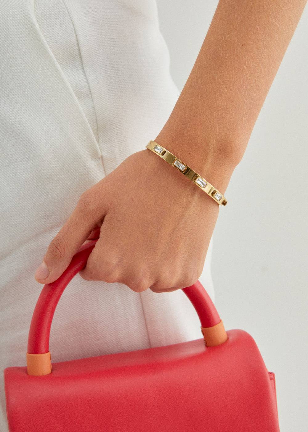 Nalí STEPH BRACELET W/ STONES S.STEEL GOLD + COLORS Economico