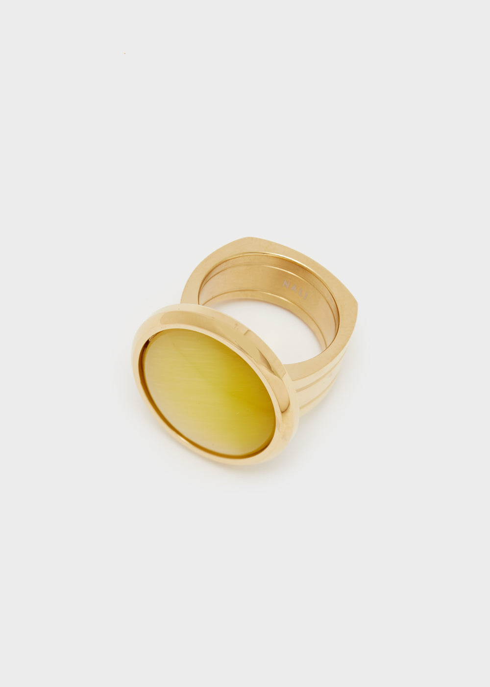 Nalí 14KT GOLD PLAT. S.STEEL OPEL RING + COLORS In Vendita