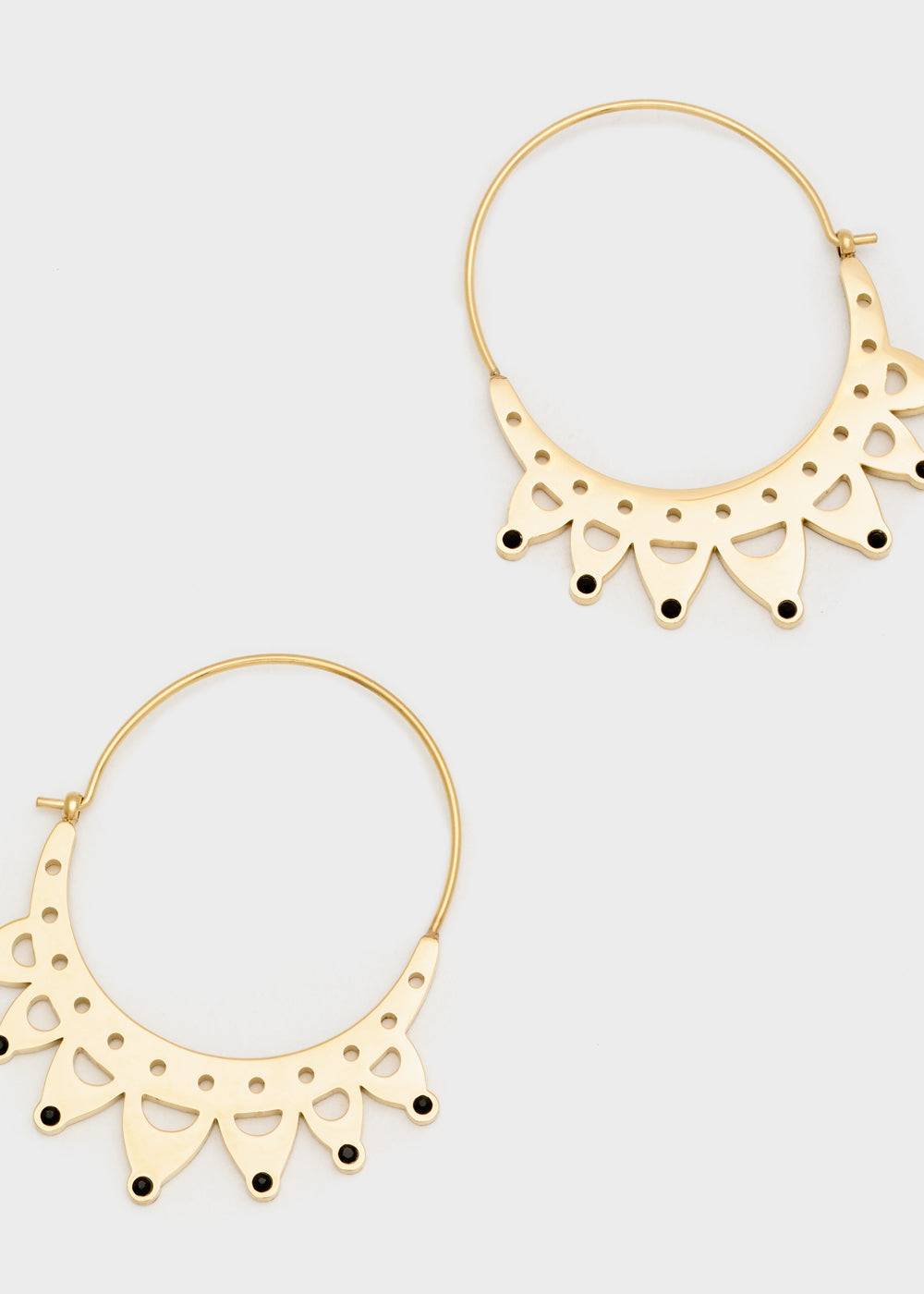 Nalí 14KT GOLD PLAT. S.STEEL OVAL POINT EARRINGS Saldi