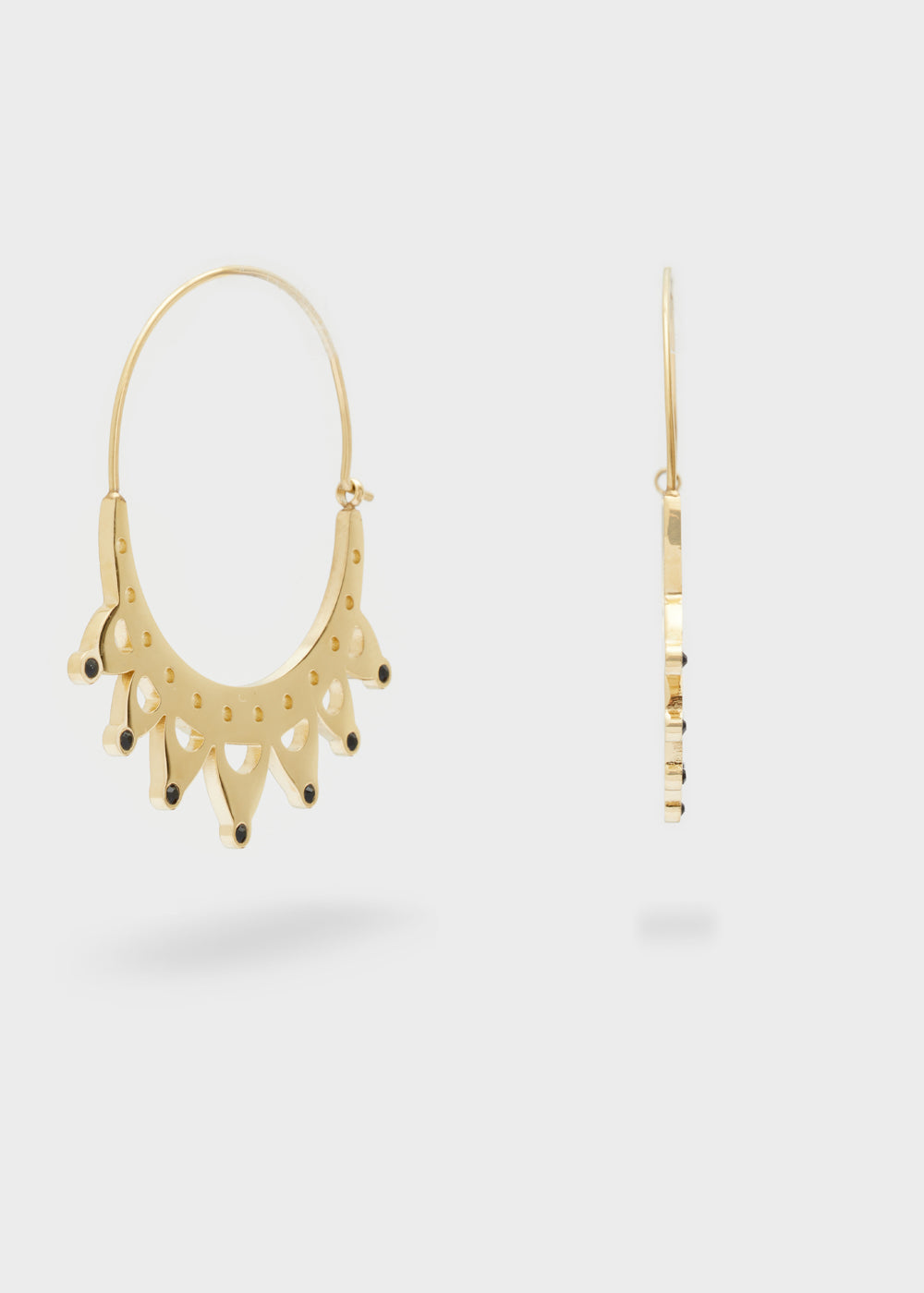 Nalí 14KT GOLD PLAT. S.STEEL OVAL POINT EARRINGS Saldi