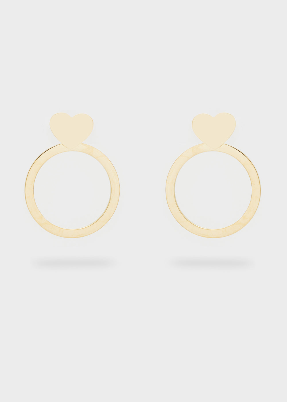 Nalí 14KT GOLD PLA. S.STEEL HOOP+HEART EARRINGS Saldi Di Fabbrica