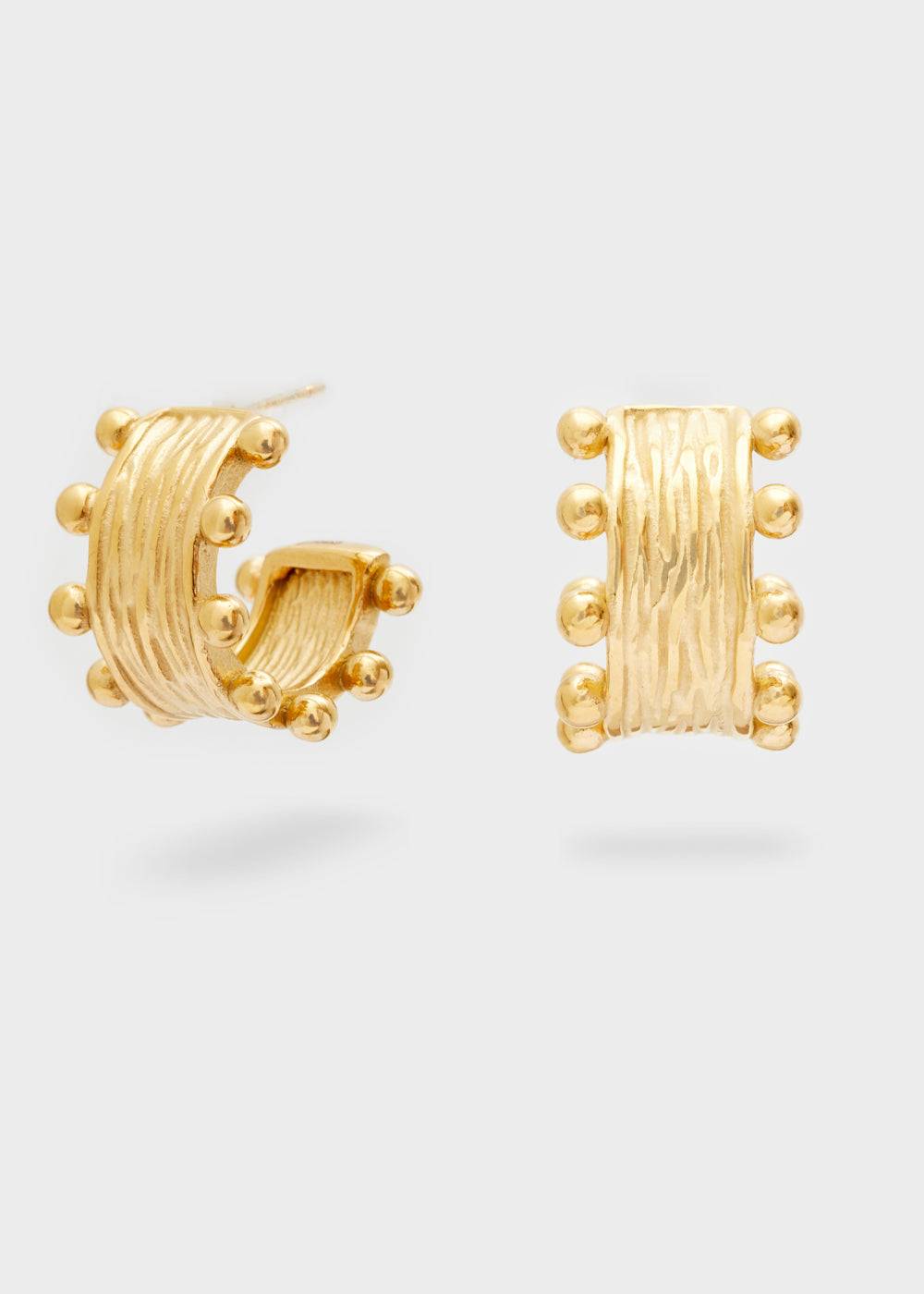 Nalí S.STEEL EARRINGS IN GOLD W/ SPHERES I Più Venduti