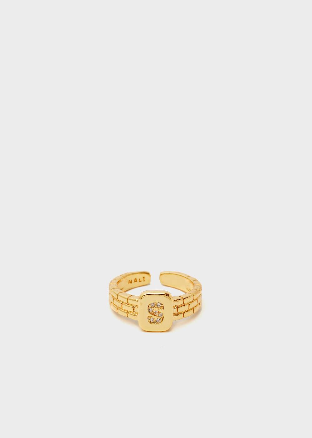 Nalí THIN RING WITH S LETTER IN ZIRCONS Spedizione Gratuita
