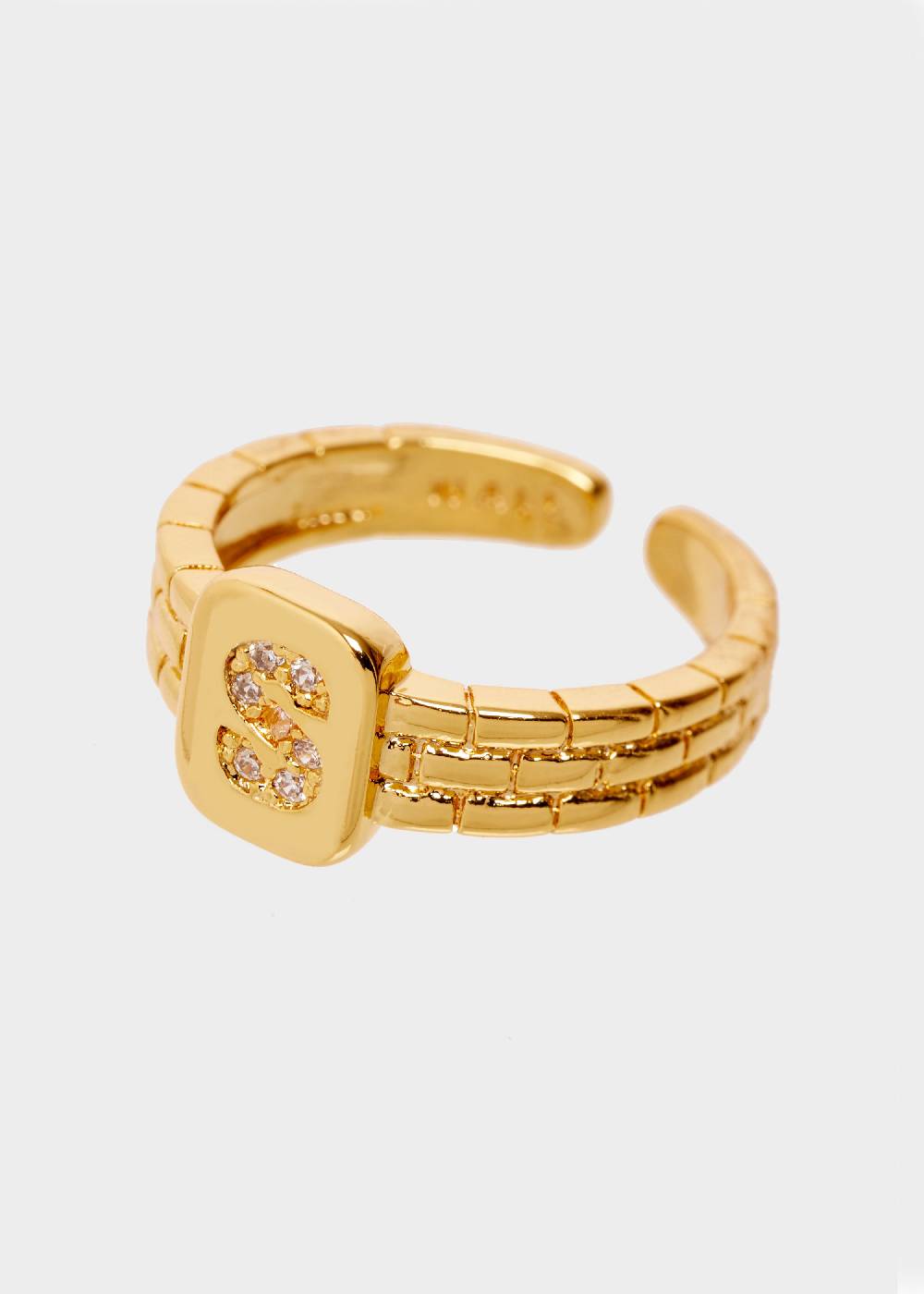 Nalí THIN RING WITH S LETTER IN ZIRCONS Spedizione Gratuita