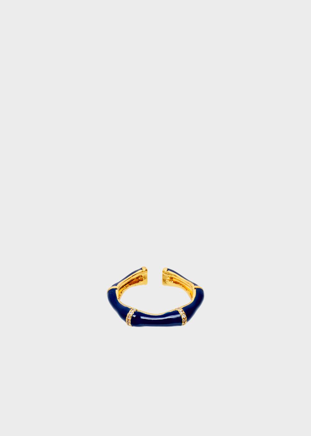 Nalí MERY ENAMEL RING BLU WITH CRYSTALS Pezzi Unici