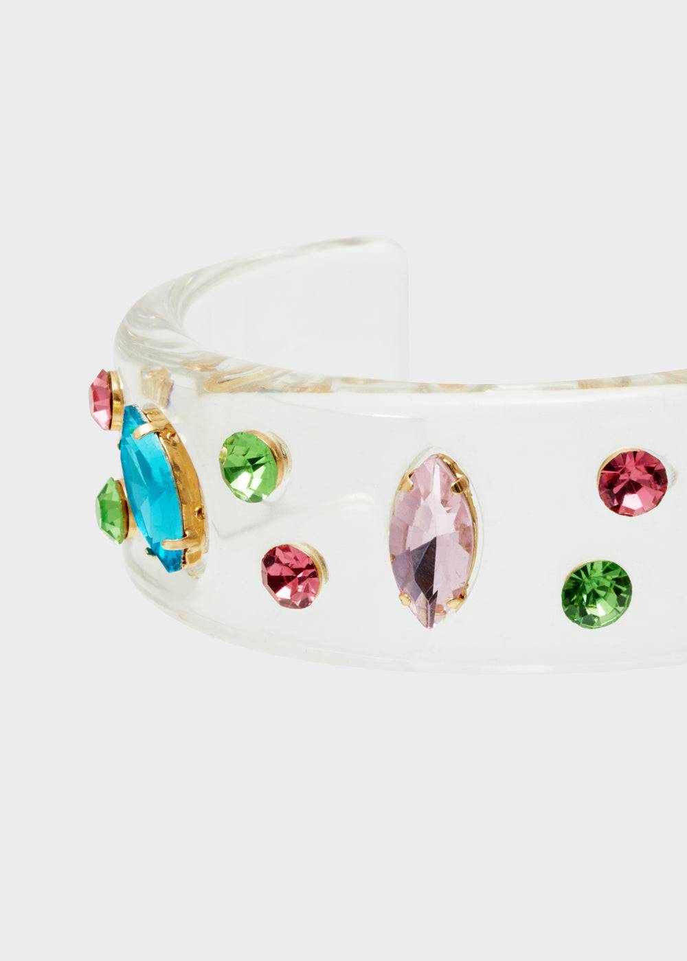 Nalí RIGID BRACELET IN RESIN W/ FUCHSIA STONES Qualità Garantita