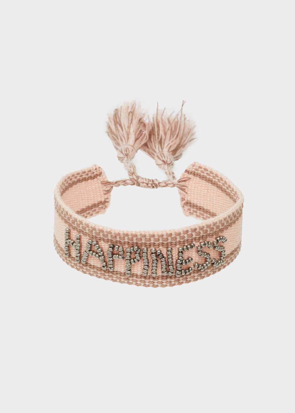 Nalí GIOIA FABRIC BRACELET WITH BEADS PINK Consegna Veloce
