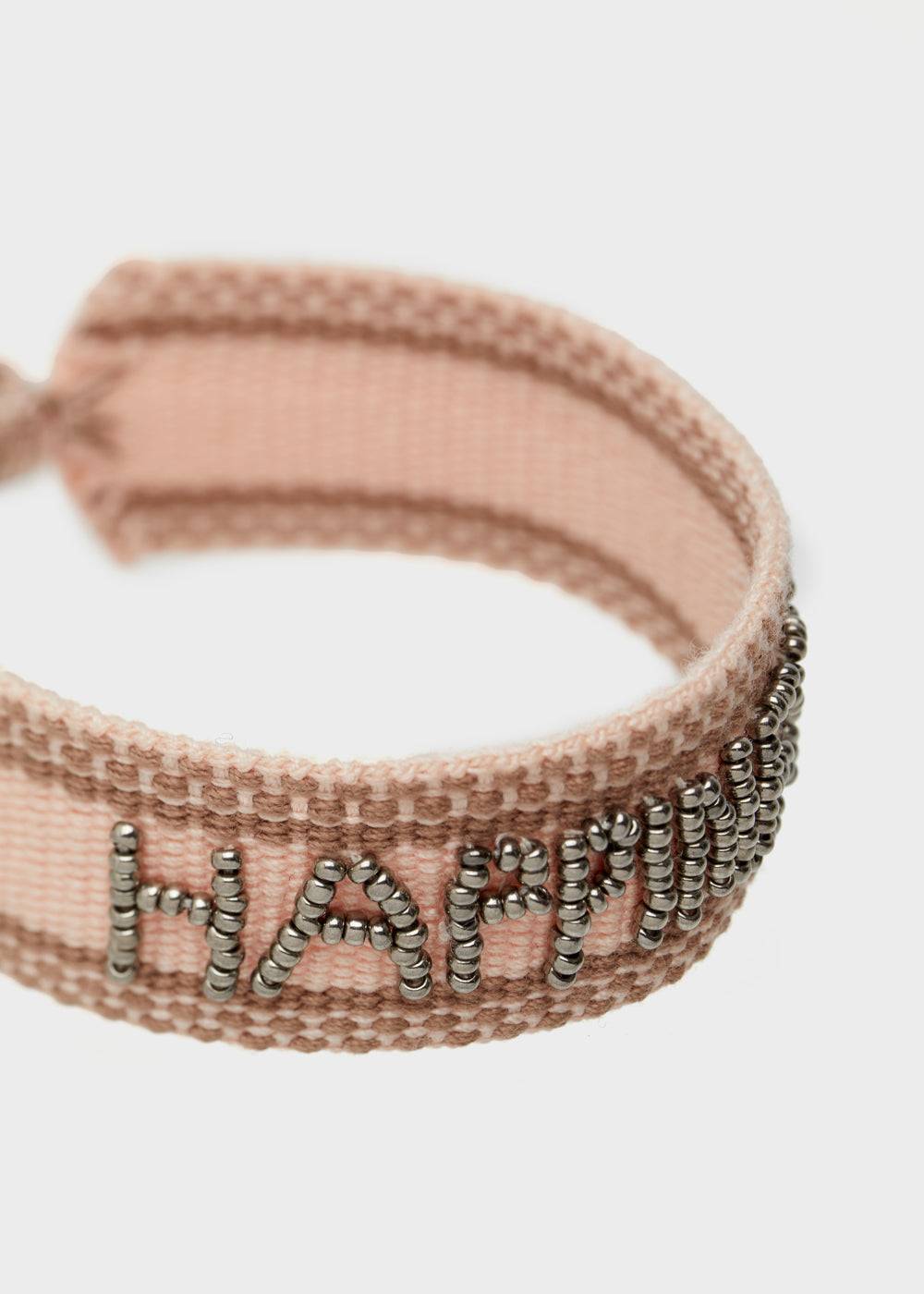 Nalí GIOIA FABRIC BRACELET WITH BEADS PINK Consegna Veloce