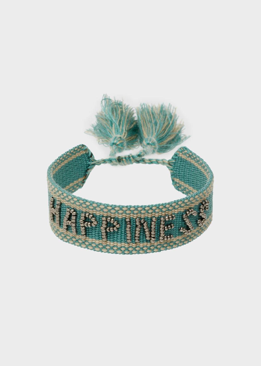 Nalí GIOIA FABRIC BRACELET WITH BEADS BLUE Promozione Limitata