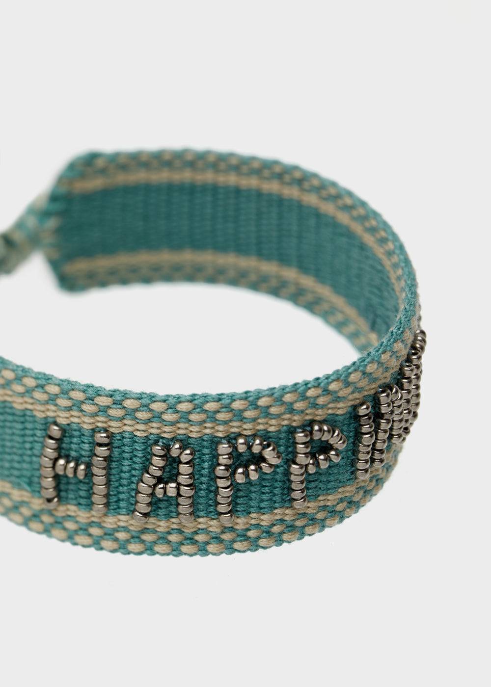 Nalí GIOIA FABRIC BRACELET WITH BEADS BLUE Promozione Limitata