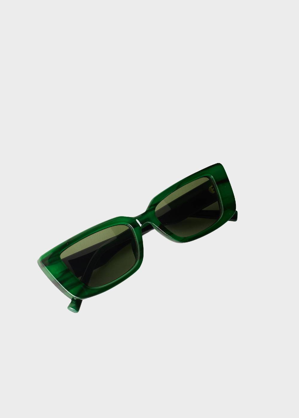 Nalí LENA RECTANGULAR GREEN SUNGLASSES In Linea