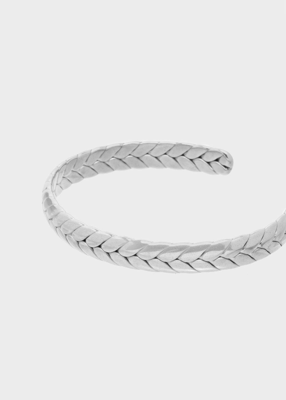 Nalí STAIN. STEEL SID LEAF RIGID BRACELET IN SILVER Prezzo Ridotto