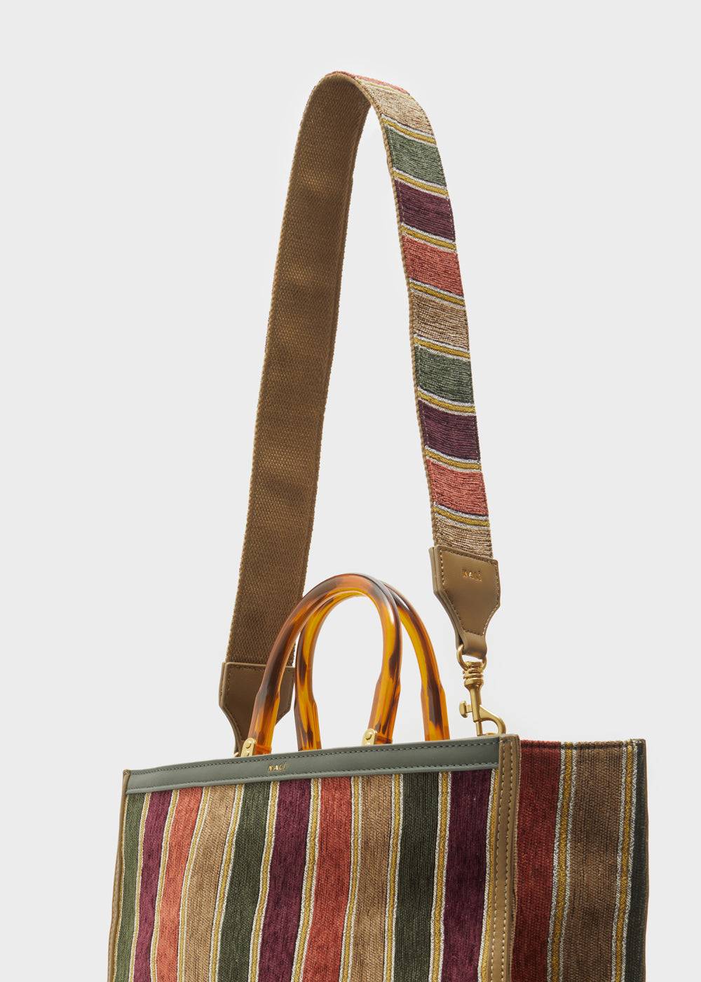 Nalí SALLY STRAP W/ GREEN AND TAUPE STRIPES Presa