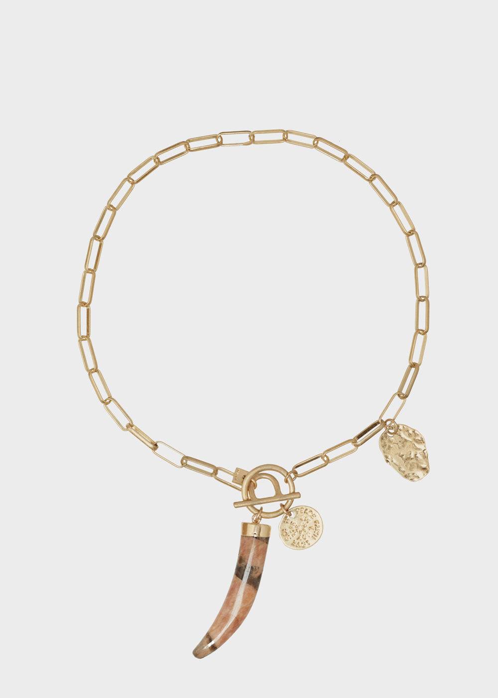 Nalí GOLD CHAIN NECKLACE W/ HORN CHARM Sconto