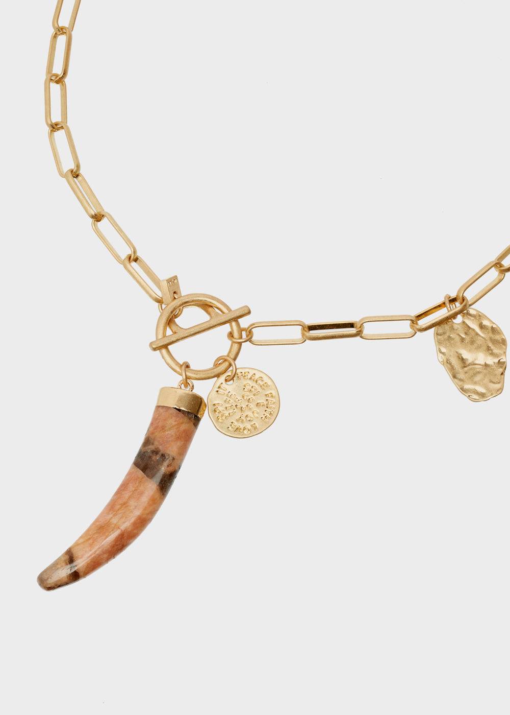 Nalí GOLD CHAIN NECKLACE W/ HORN CHARM Sconto