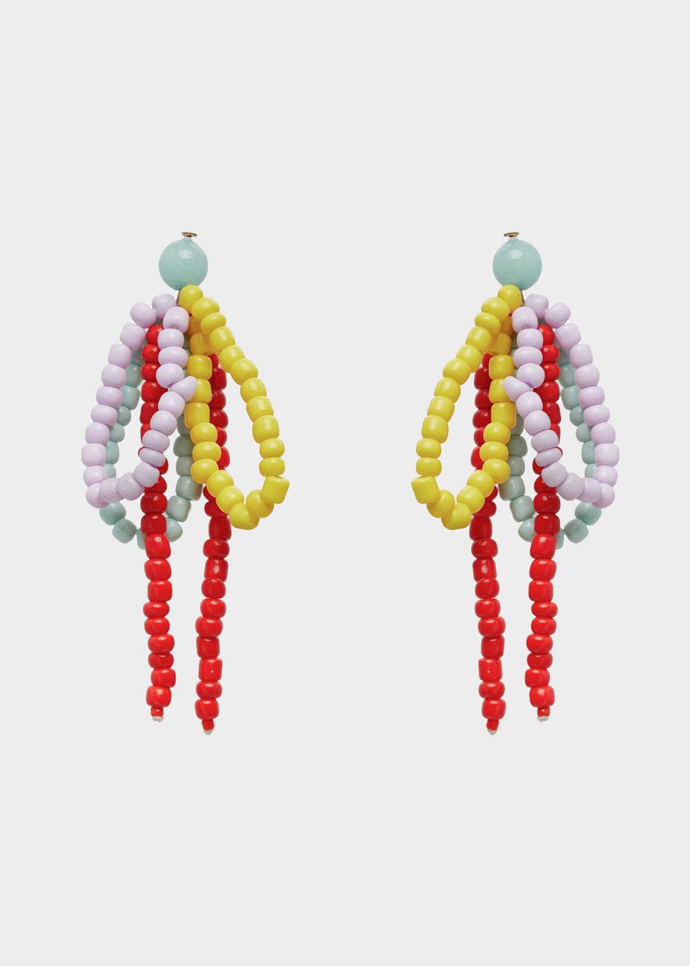 Nalí BETTA BOW EARRINGS W/ MULTICOLOR BEADS Offerta