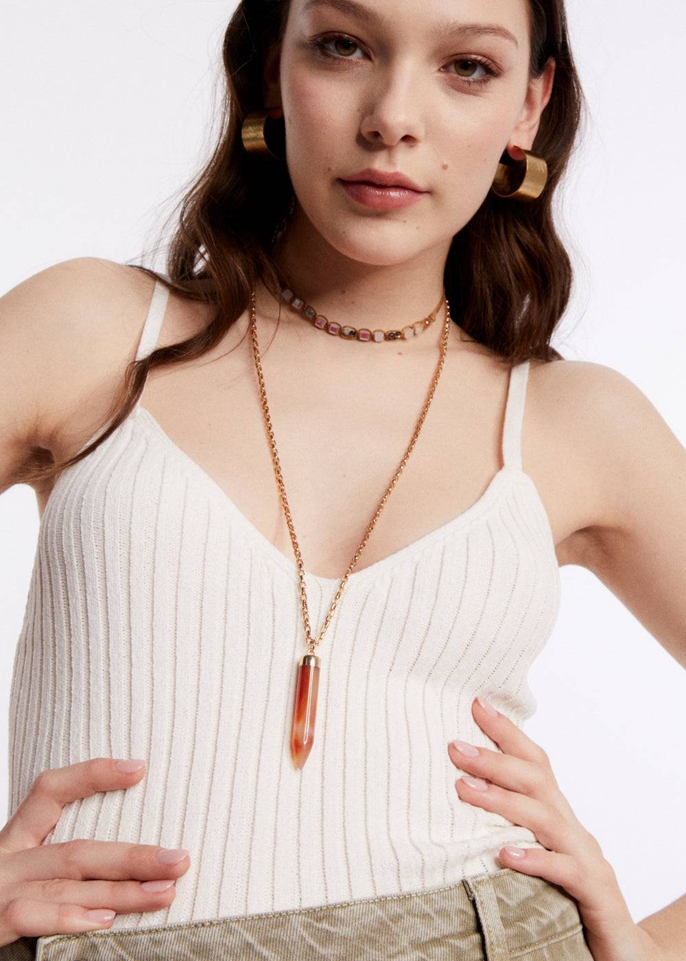 Nalí GOLD NECKLACE + HORN PENDANT Negozio