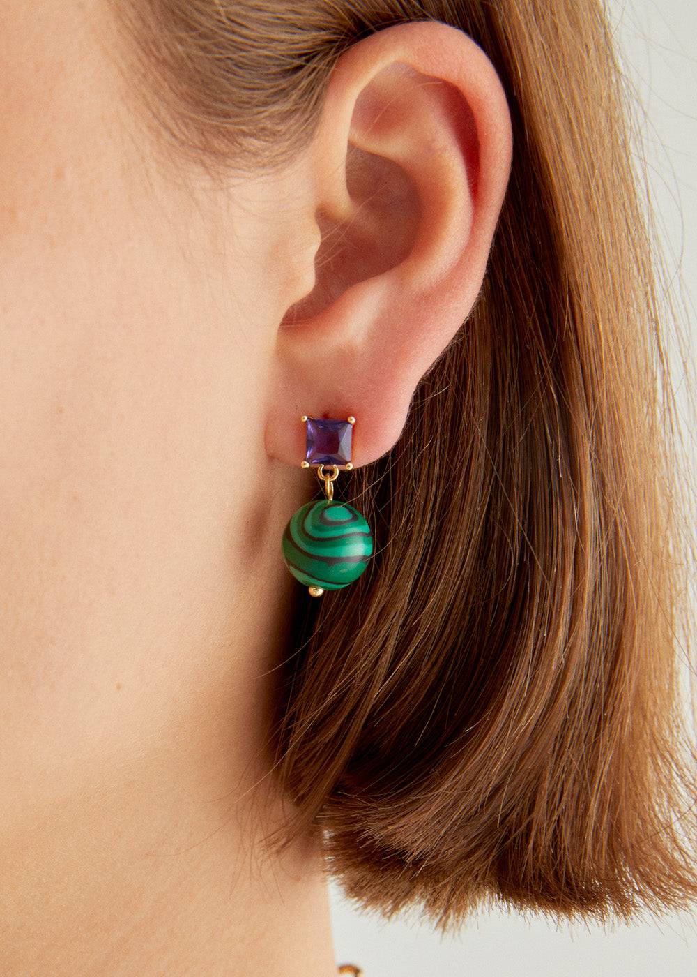 Nalí EARRINGS W/ PEARL + STONE + COLORS Italia