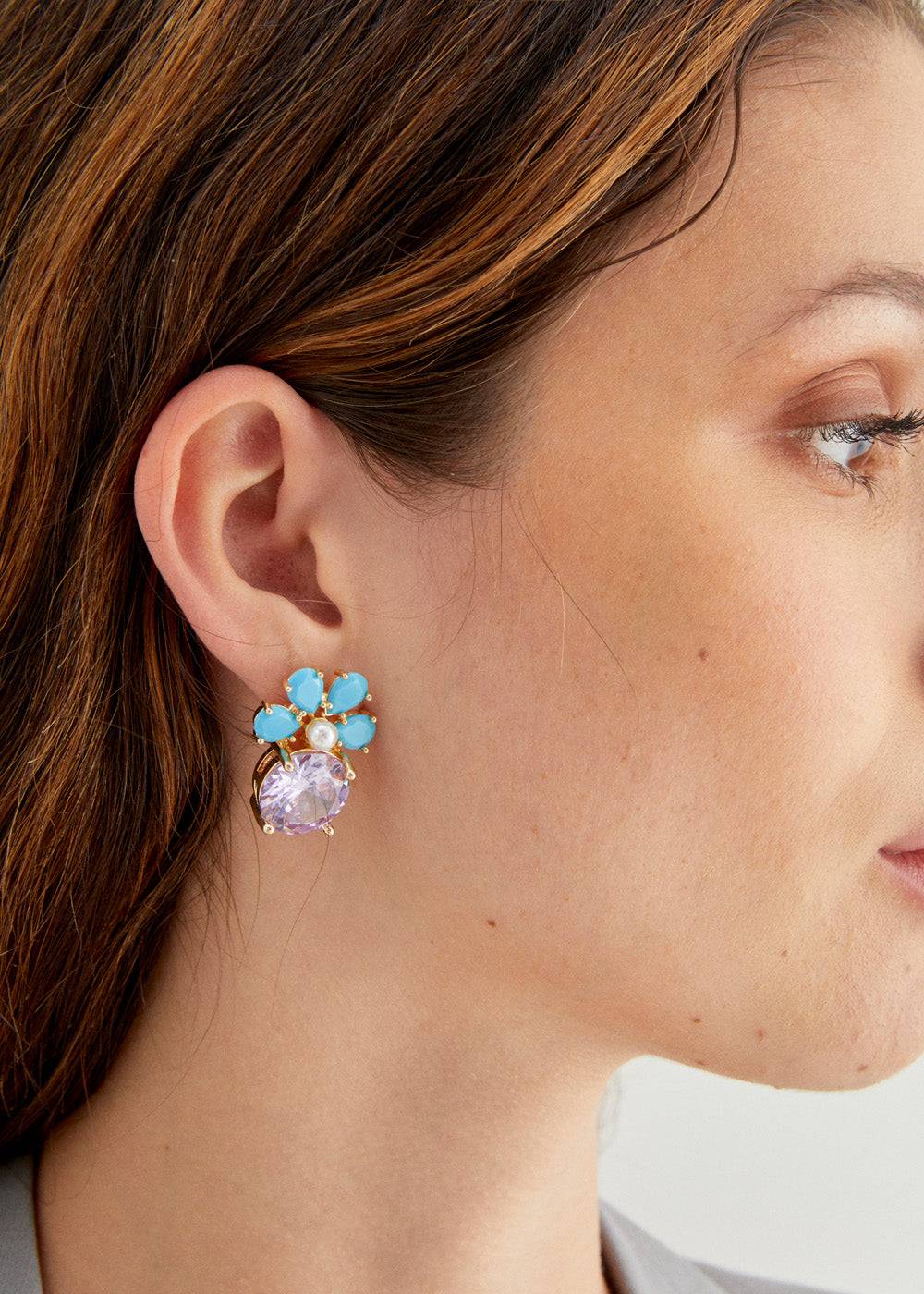 Nalí LADY EARRINGS 14KT GOLD PLAT. STONE + COLORS 2025