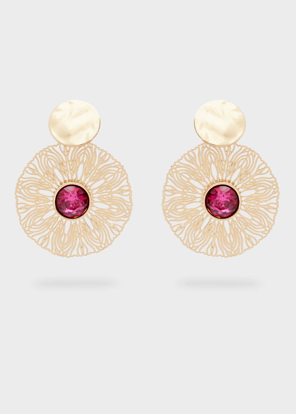 Nalí BLAKE ROUND EARRINGS W/ STONE + COLORS Consegna Veloce