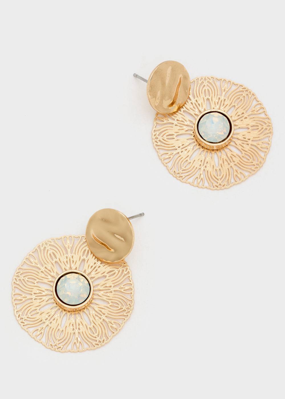 Nalí BLAKE ROUND EARRINGS W/ STONE + COLORS Consegna Veloce