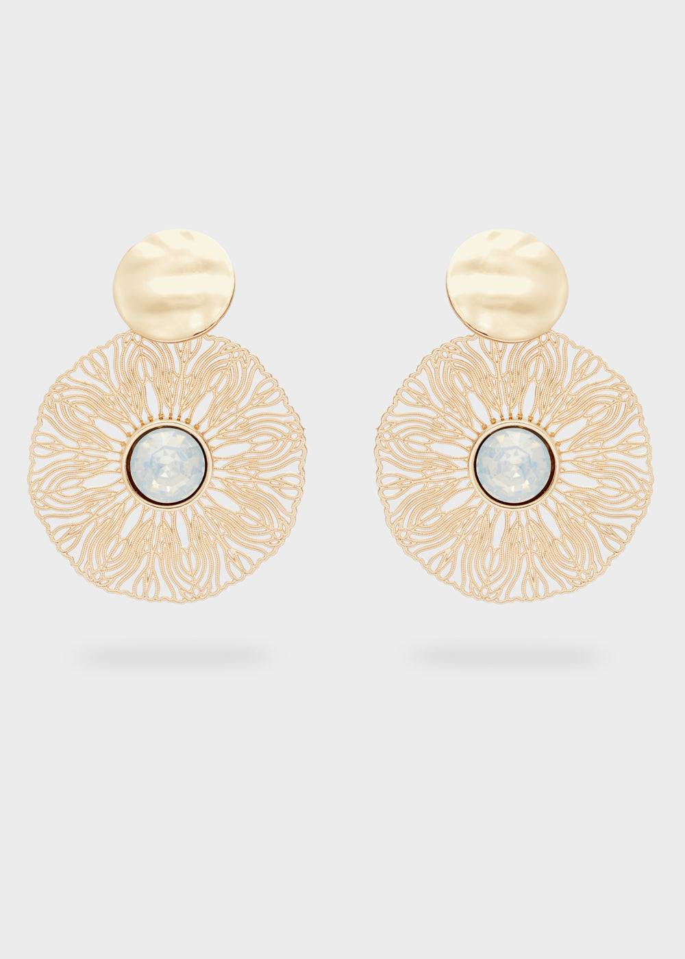 Nalí BLAKE ROUND EARRINGS W/ STONE + COLORS Consegna Veloce