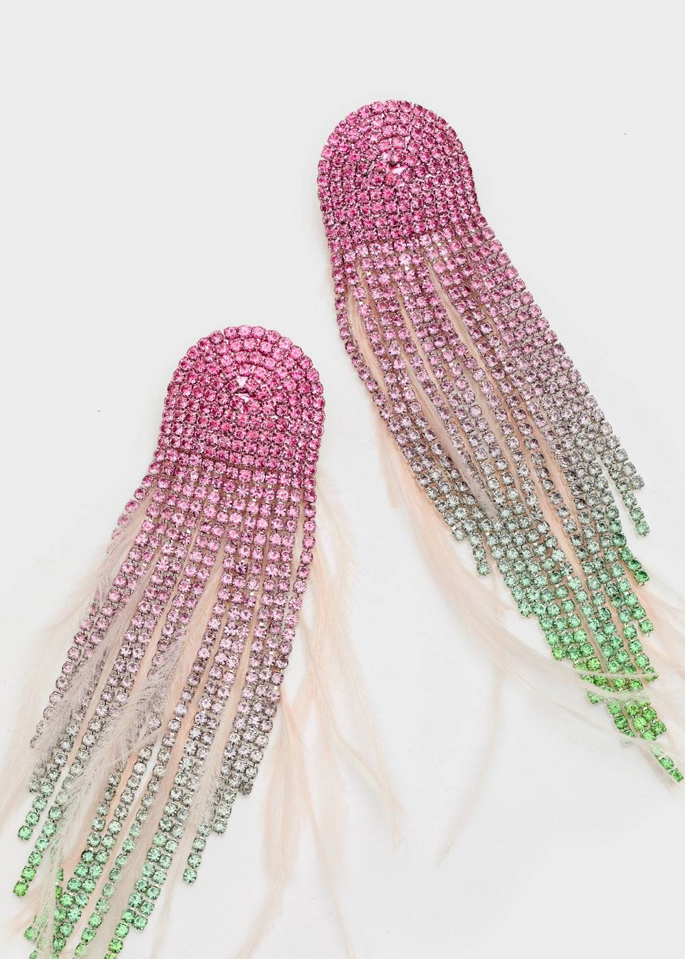 Nalí SPARKLE EARRINGS W/ PLUMES+STONES + COLORS Sottocosto