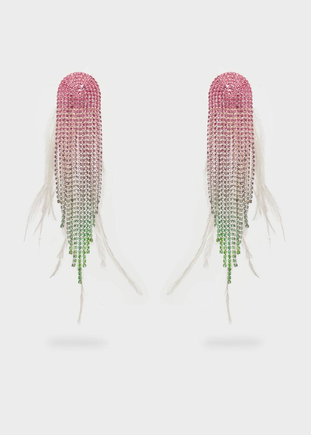 Nalí SPARKLE EARRINGS W/ PLUMES+STONES + COLORS Sottocosto