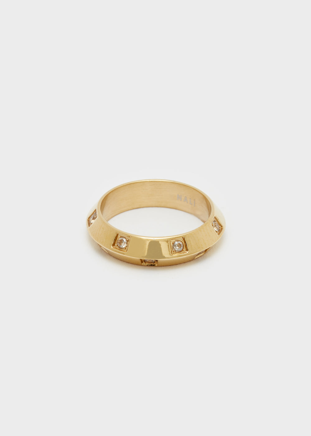 Nalí 14KT GOLD PLAT. S.STEEL RING W/ STONES Offerte