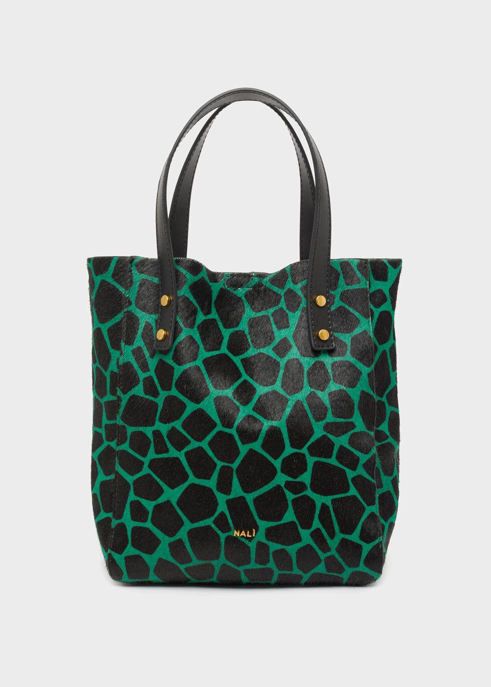 Nalí CHANTAL BAG IN REAL LEATHER GREEN GIRAFFE Vendita Economica