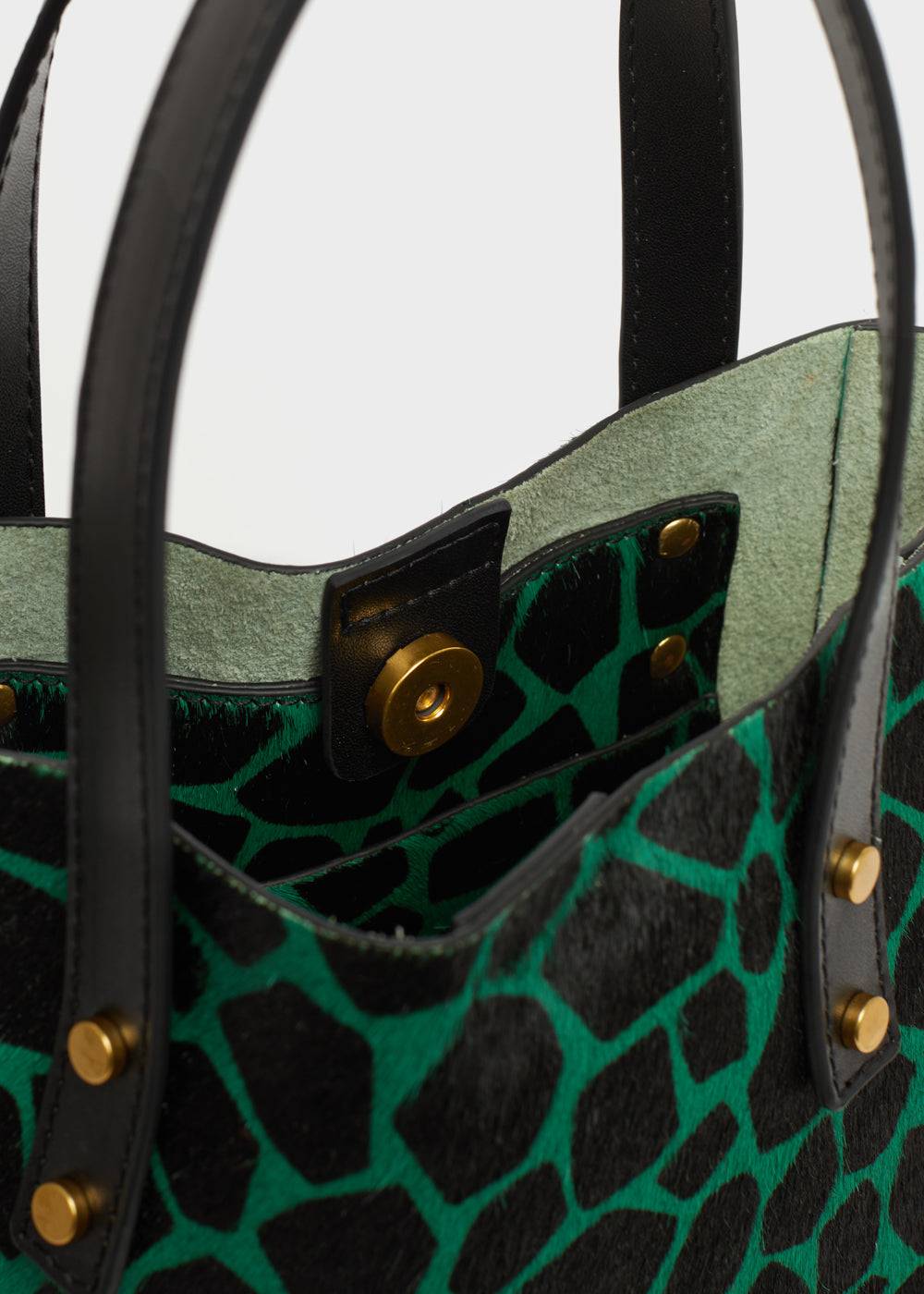 Nalí CHANTAL BAG IN REAL LEATHER GREEN GIRAFFE Vendita Economica