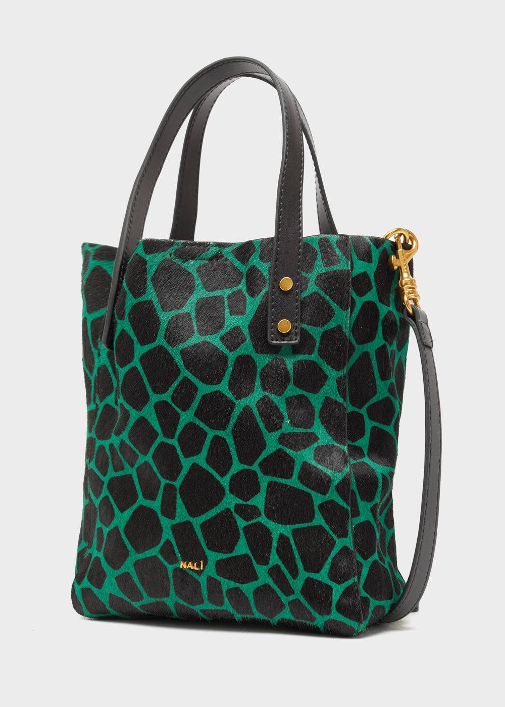 Nalí CHANTAL BAG IN REAL LEATHER GREEN GIRAFFE Vendita Economica
