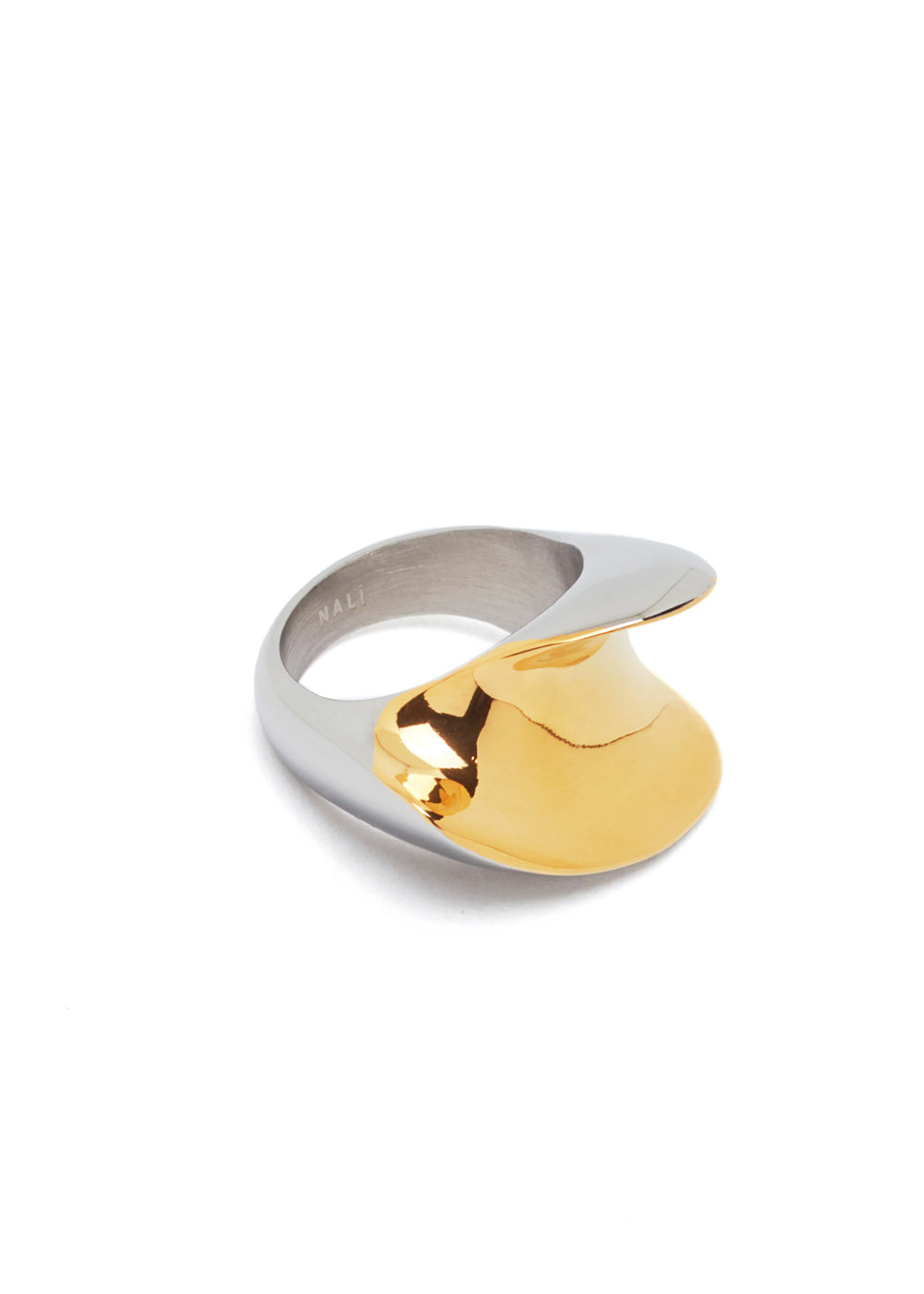 Nalí GOLD & SILVER HOLLOW BAND RING STAIN. STEEL 2025
