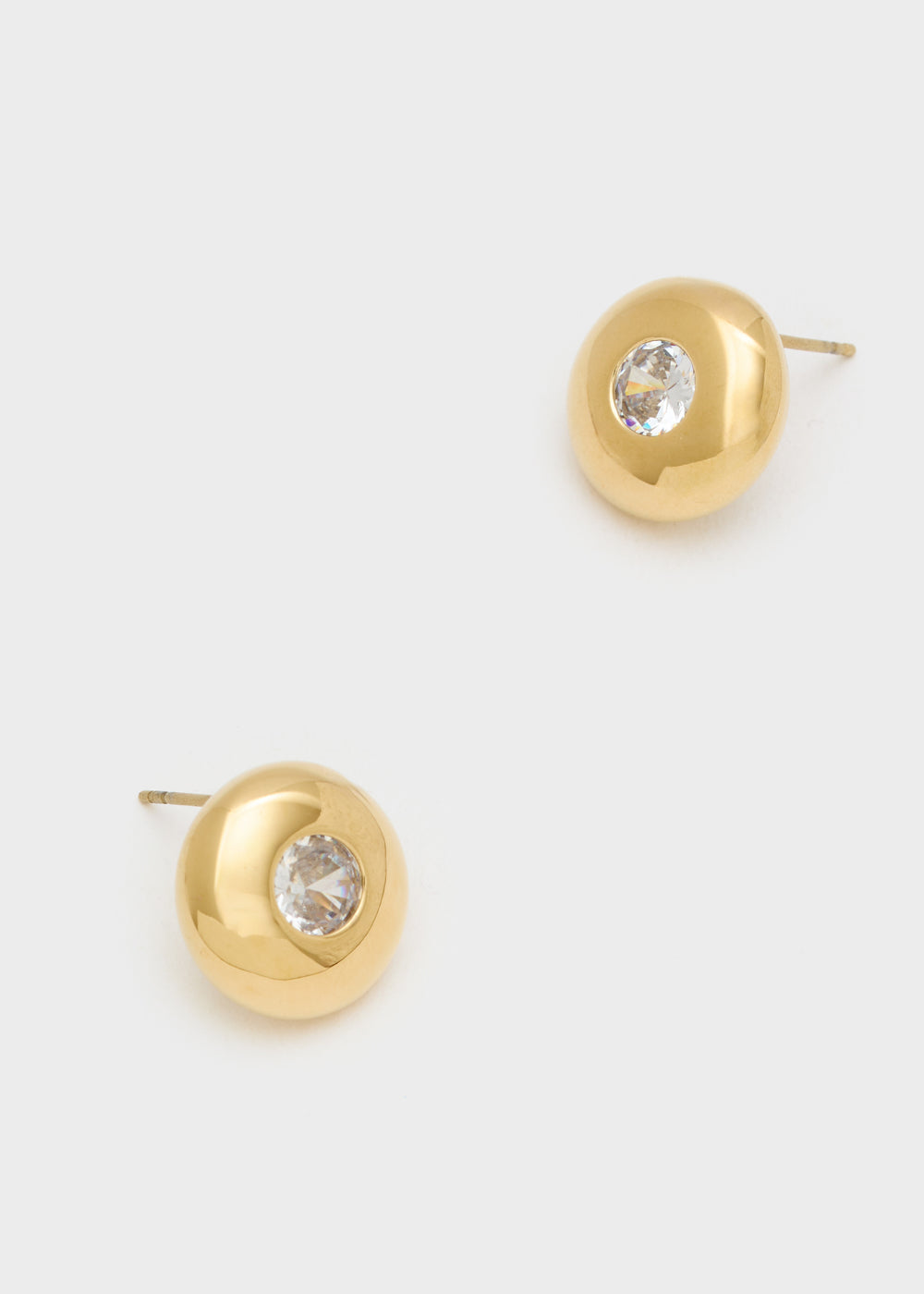 Nalí 14KT GOLD PLA. S.STEEL LOBE EARRINGS W/STONES In Linea