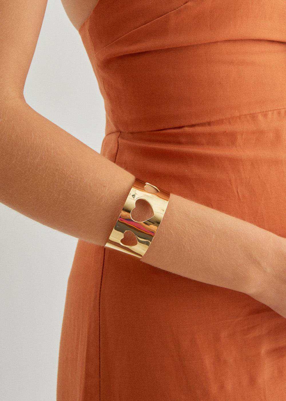 Nalí 14KT GOLD PLA. S. STEEL HEART BRACELET Promozione