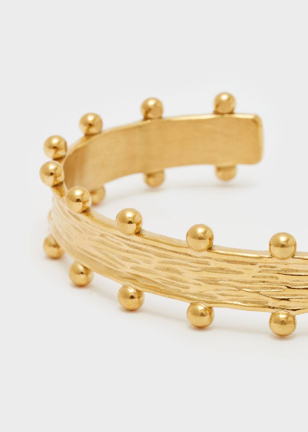 Nalí BANGLE BRACELET W/ SPHERES S.STEEL GOLD Spedizione Gratuita