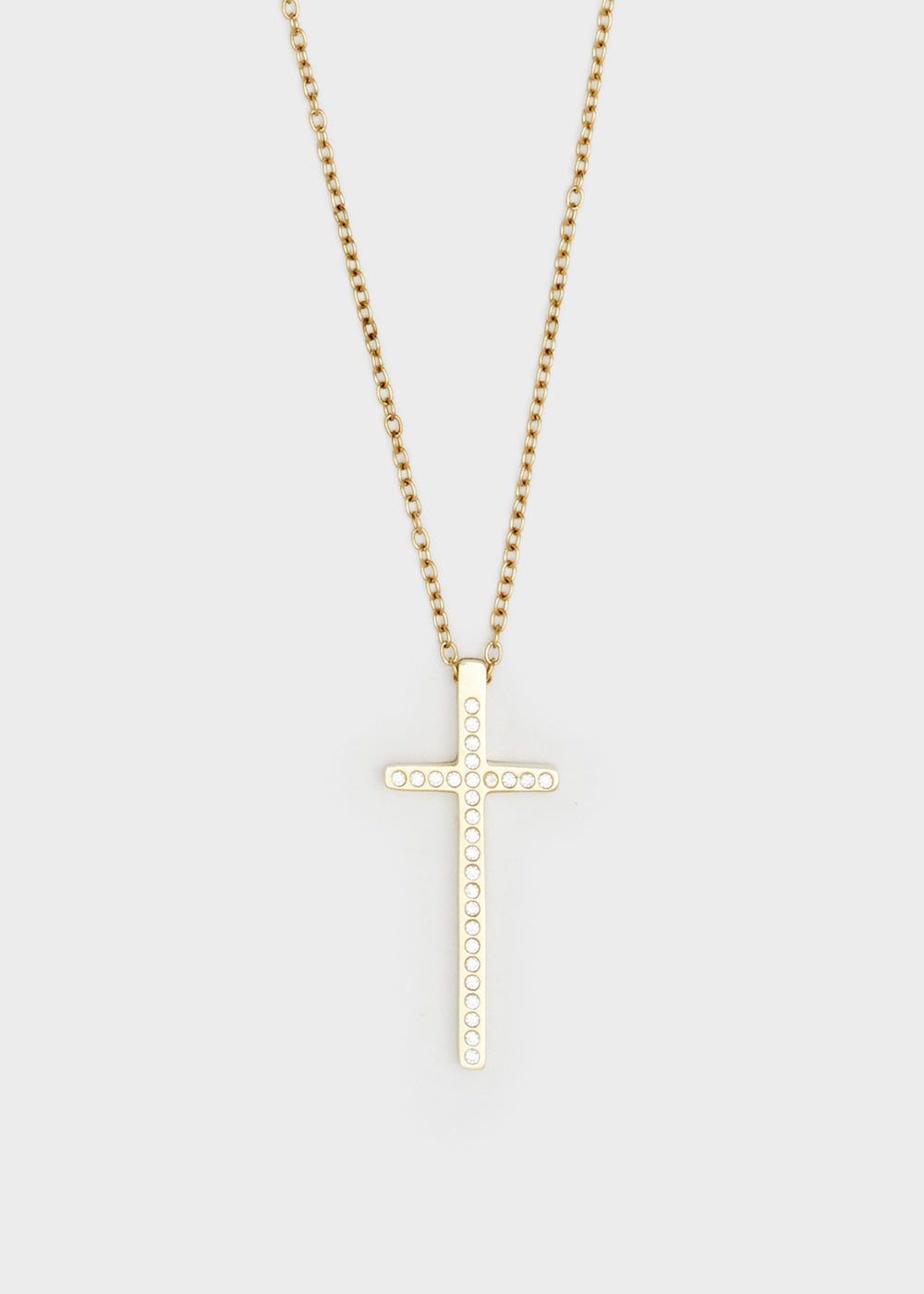 Nalí 14KT GOLD PLA. S. STEEL CROSS NECKLACE Acquista Ora