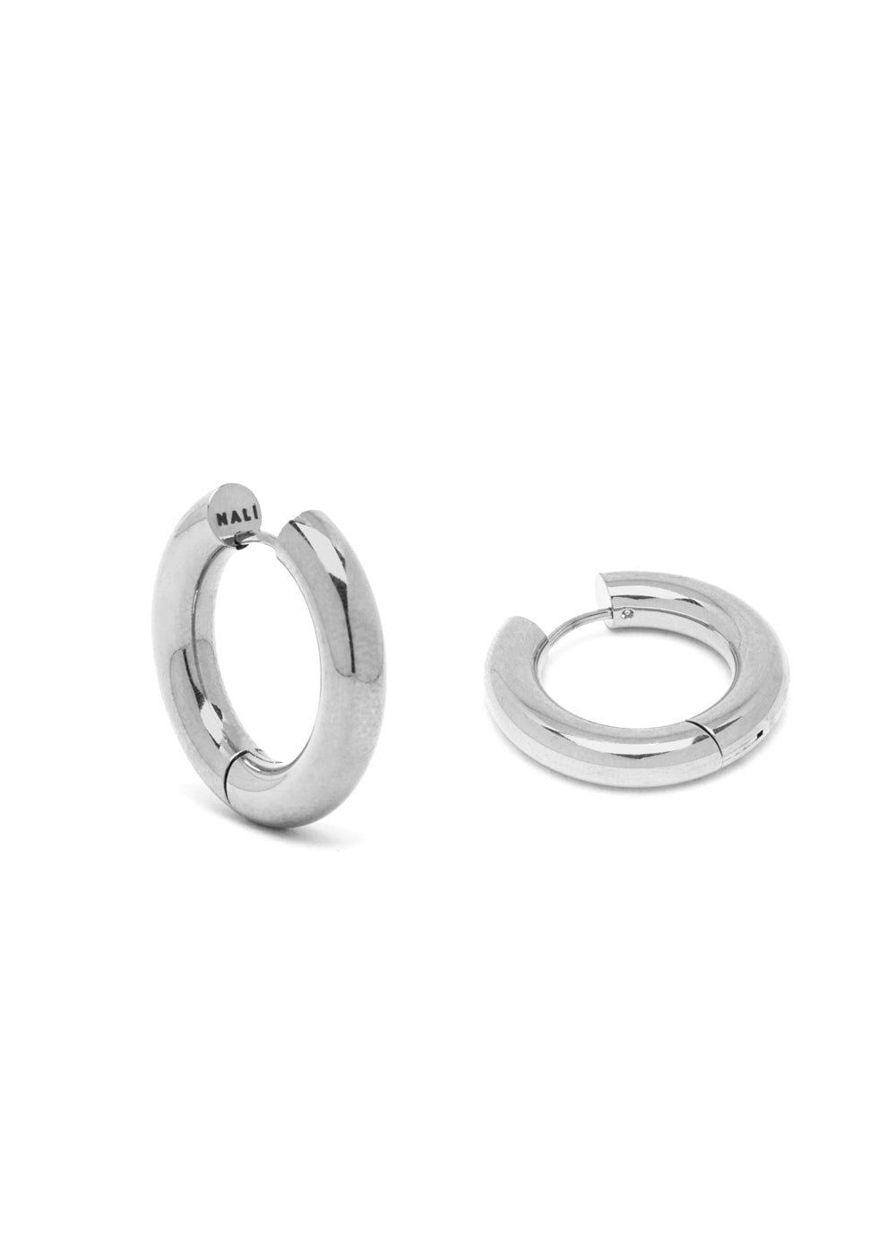 Nalí SILVER HOOP EARRINGS STAIN. STEEL Fino Al -60%