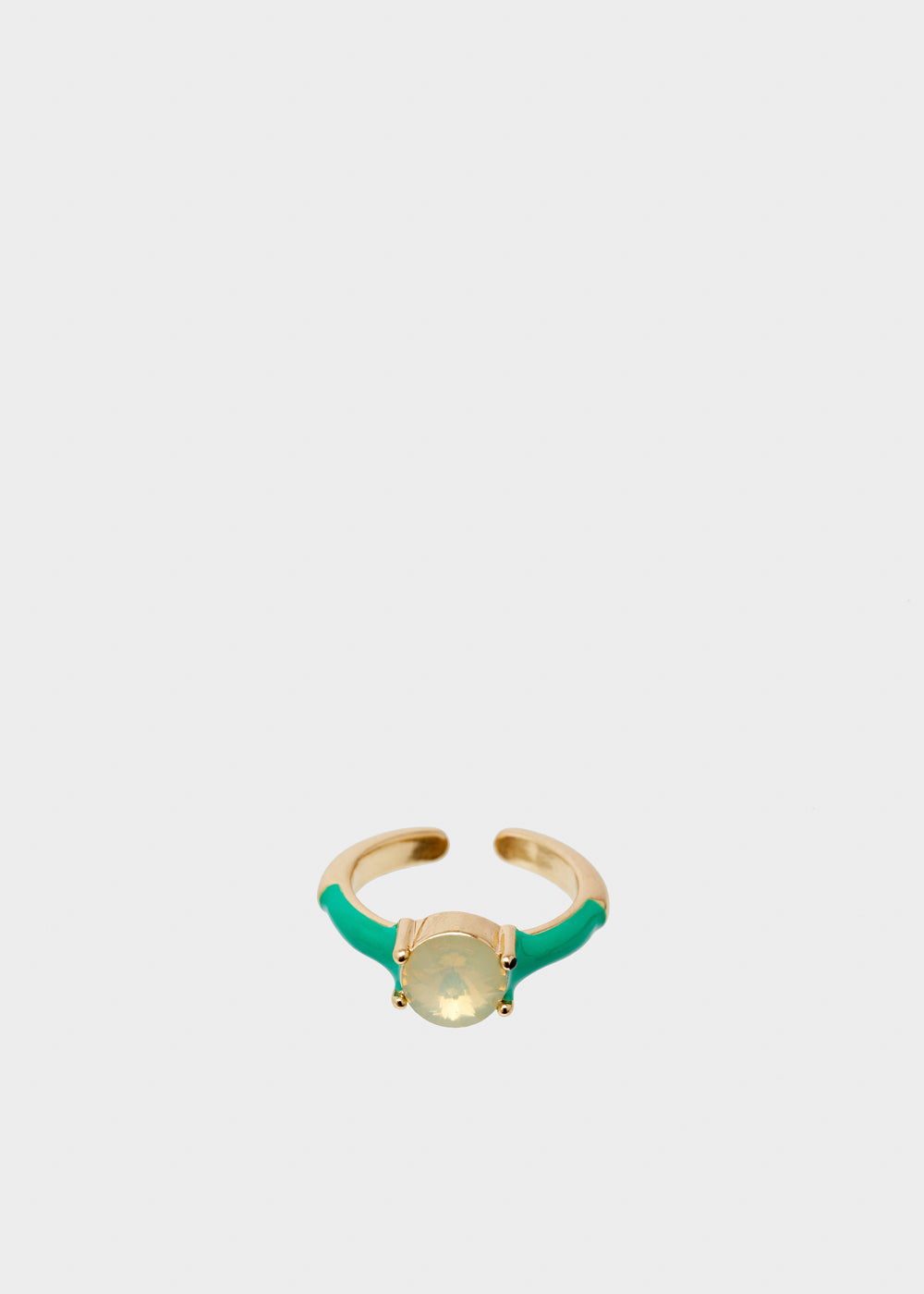 Nalí GLORIA ADJUSTABLE GREEN RING W/ STONE In Vendita