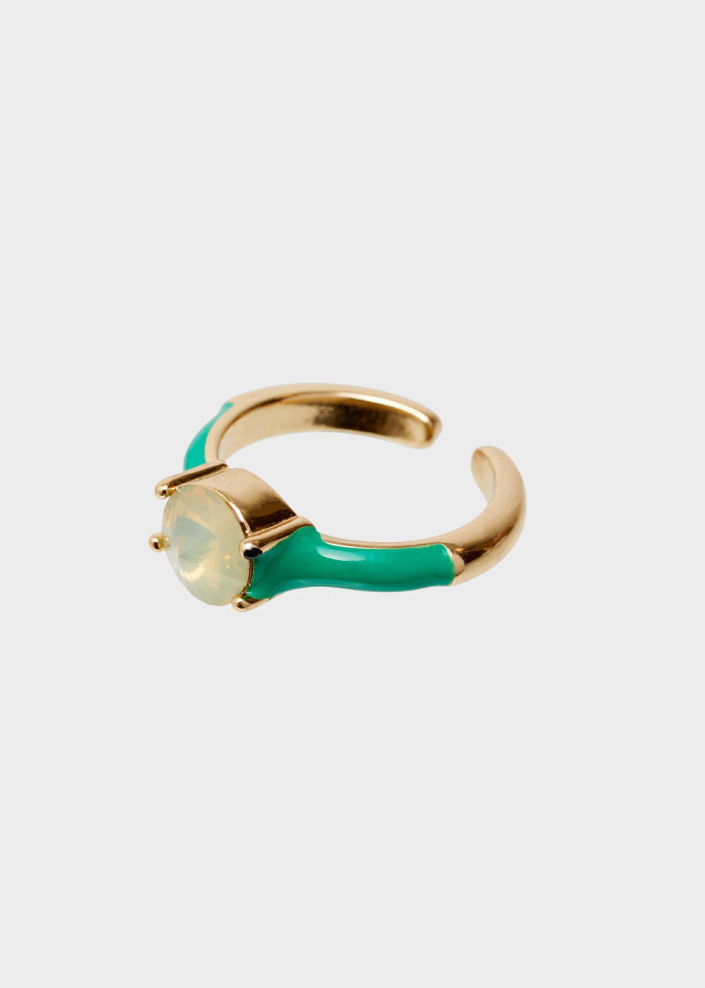 Nalí GLORIA ADJUSTABLE GREEN RING W/ STONE In Vendita