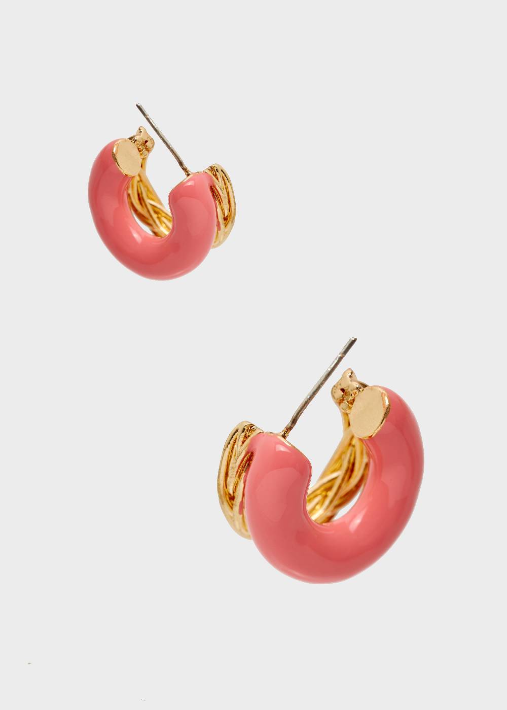 Nalí SIA DOUBLE HOOP EARRINGS ENAMEL ORANGE Vendita Economica