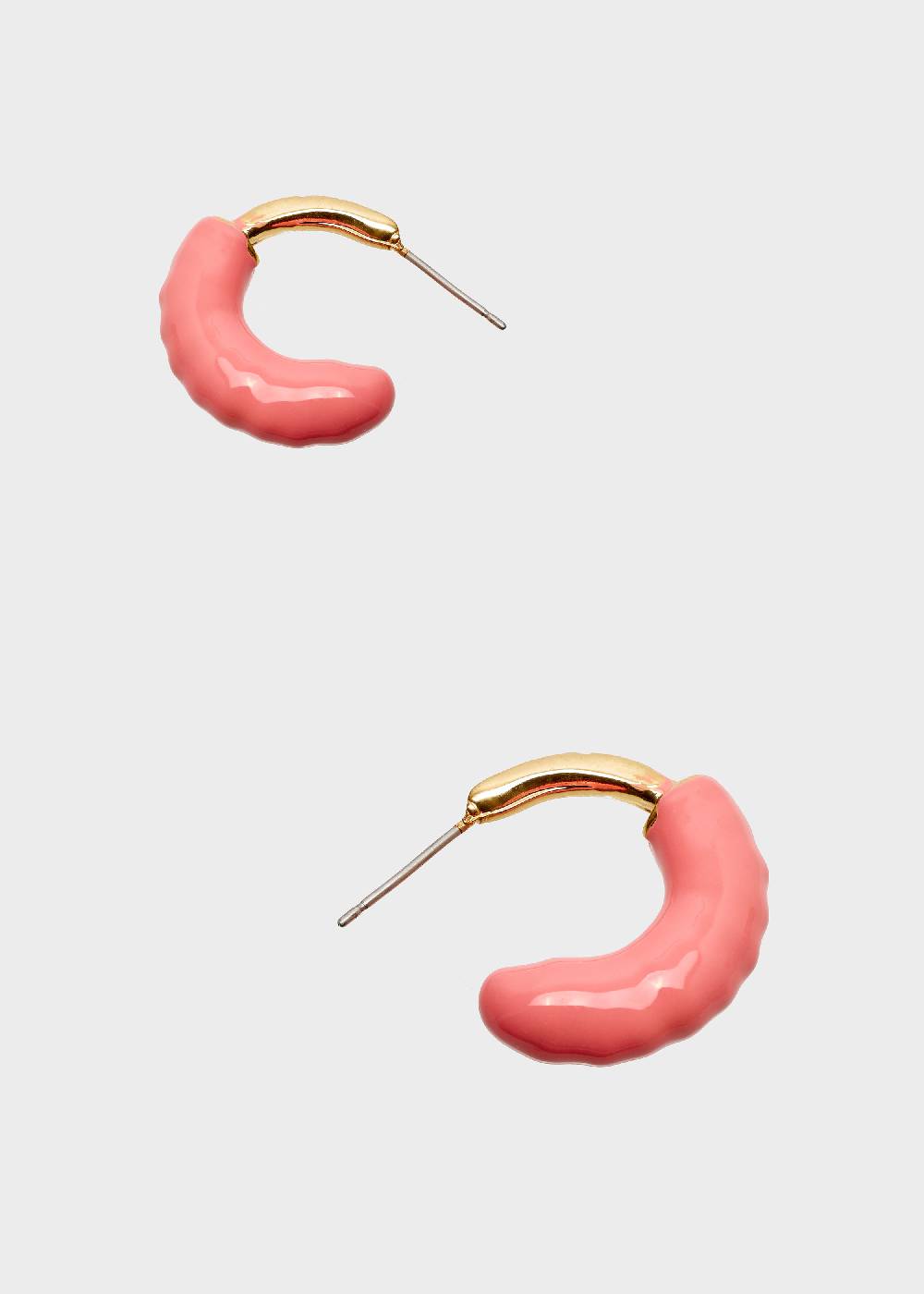 Nalí SHERI HOOP EARRINGS ENAMEL CORAL Saldi Di Fabbrica