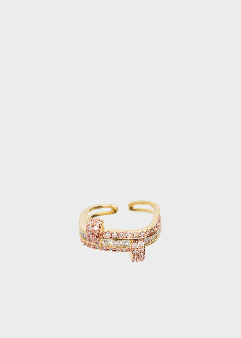Nalí 14K GOLD PLATED RING WITH ZIRCONS Moda
