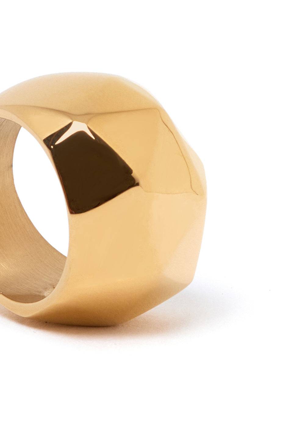 Nalí GOLD SQUARED RING STAINLESS STEEL In Linea
