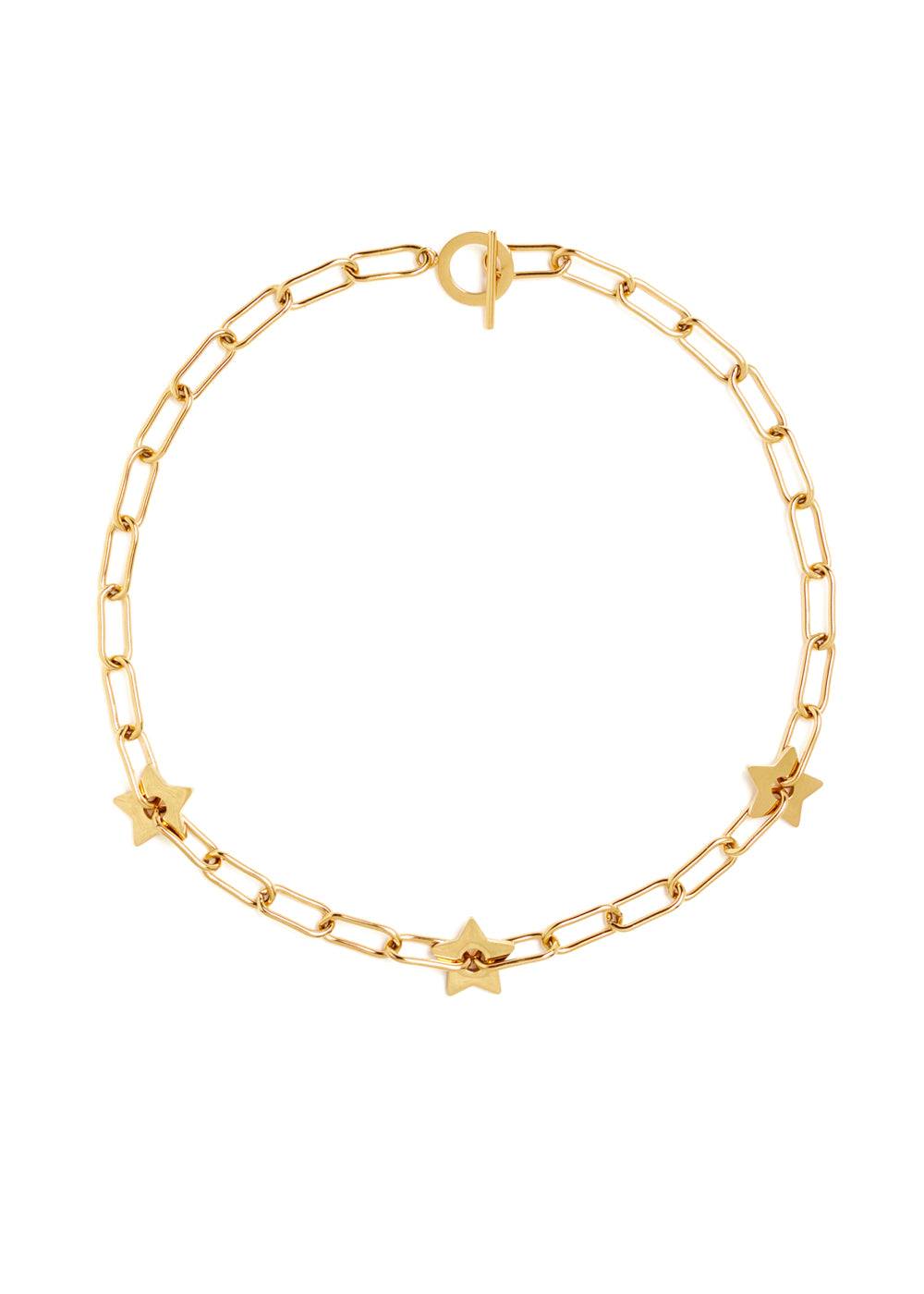 Nalí SILVI GOLD CHAIN STARS NECKLACE STAIN. STEEL Spedizione Gratuita