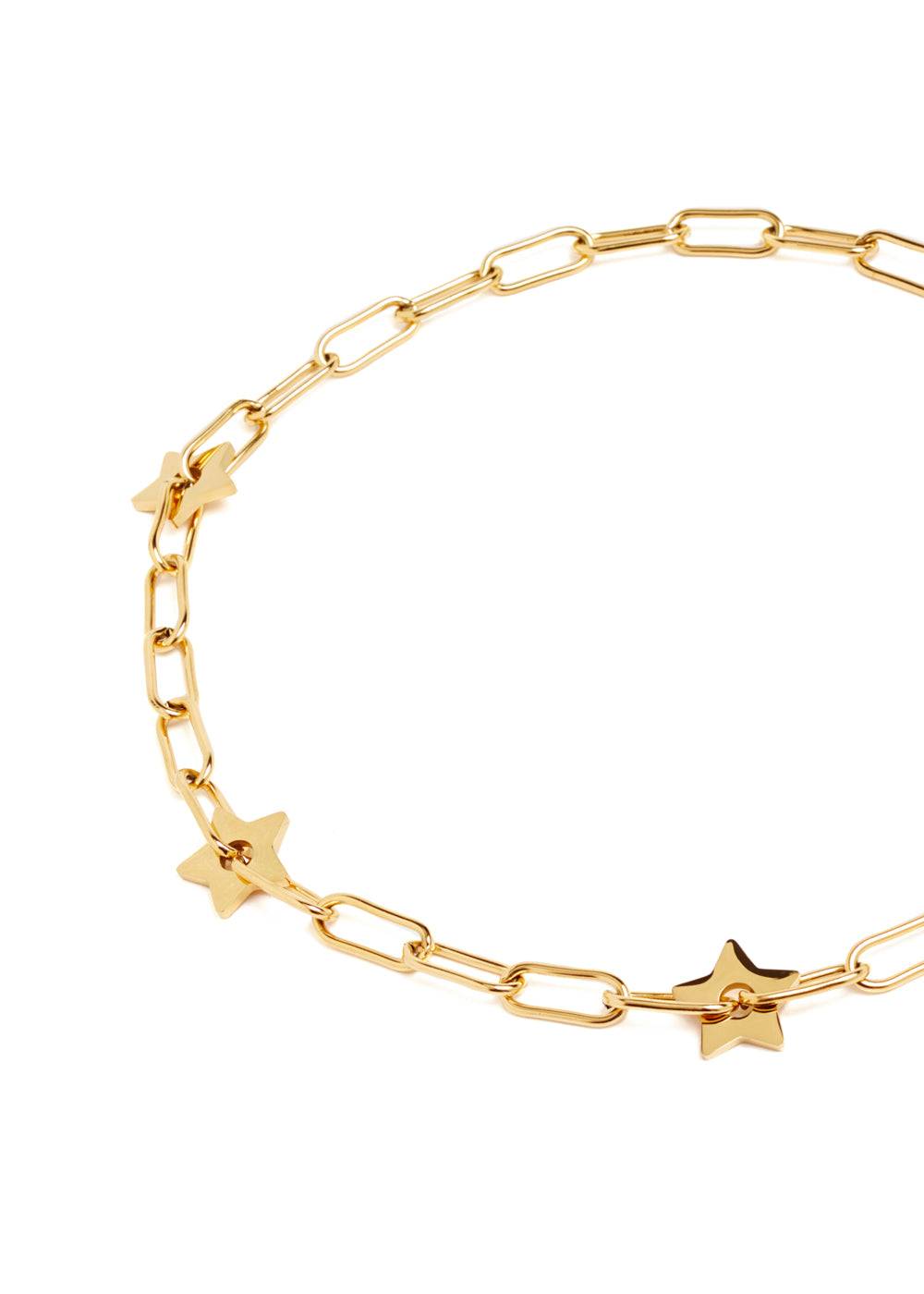 Nalí SILVI GOLD CHAIN STARS NECKLACE STAIN. STEEL Spedizione Gratuita
